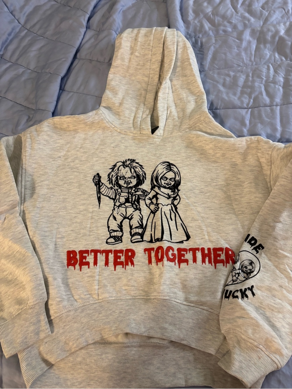 Kids 'Better Together' Light Gray Hoodie with Red Graphic
